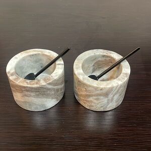 H&M Marble Salt and Pepper Bowls NEW
